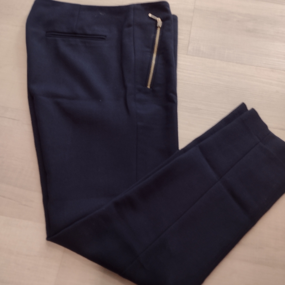 Zara Basic stretch Pants in Navy Blue